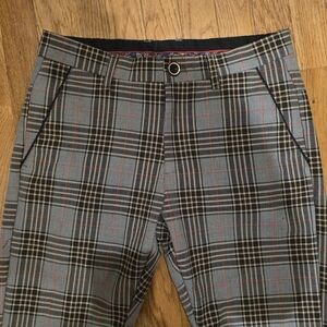 Suslo Couture Plaid Brown and Black Pants Slim Fit 30x30
